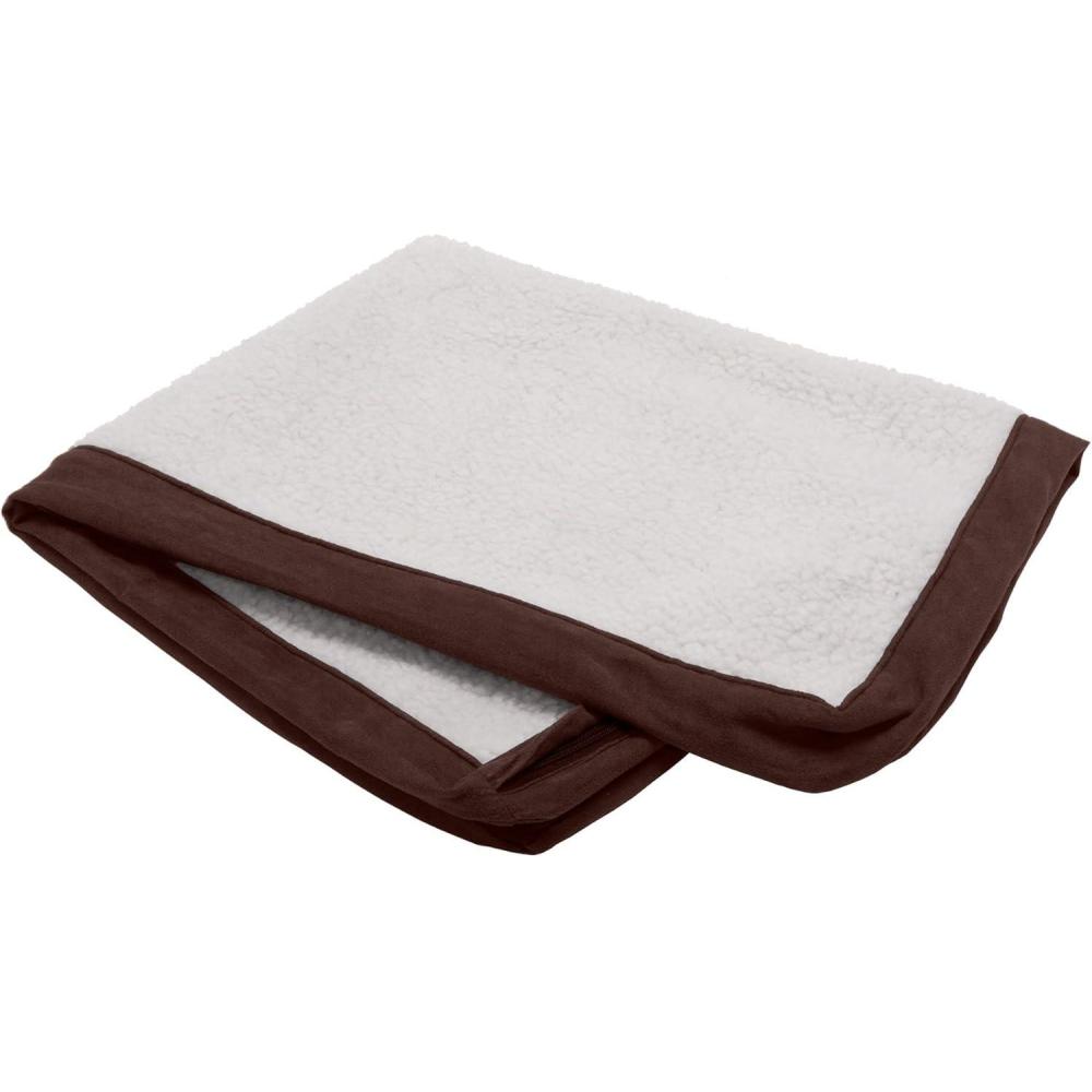 imageFurhaven Replacement Dog Bed Cover WaterResistant IndoorOutdoor Logo Print Oxford Polycanvas Mattress Washable Deep Lagoon Jumbo XLargeSherpa Suede Espresso