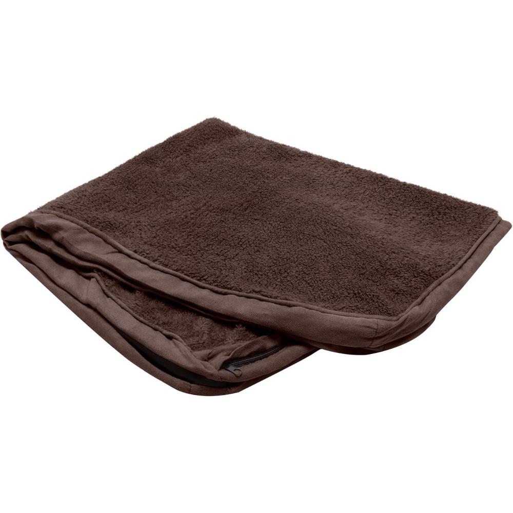 imageFurhaven Replacement Dog Bed Cover WaterResistant IndoorOutdoor Logo Print Oxford Polycanvas Mattress Washable Deep Lagoon Jumbo XLargeTerry Suede Espresso