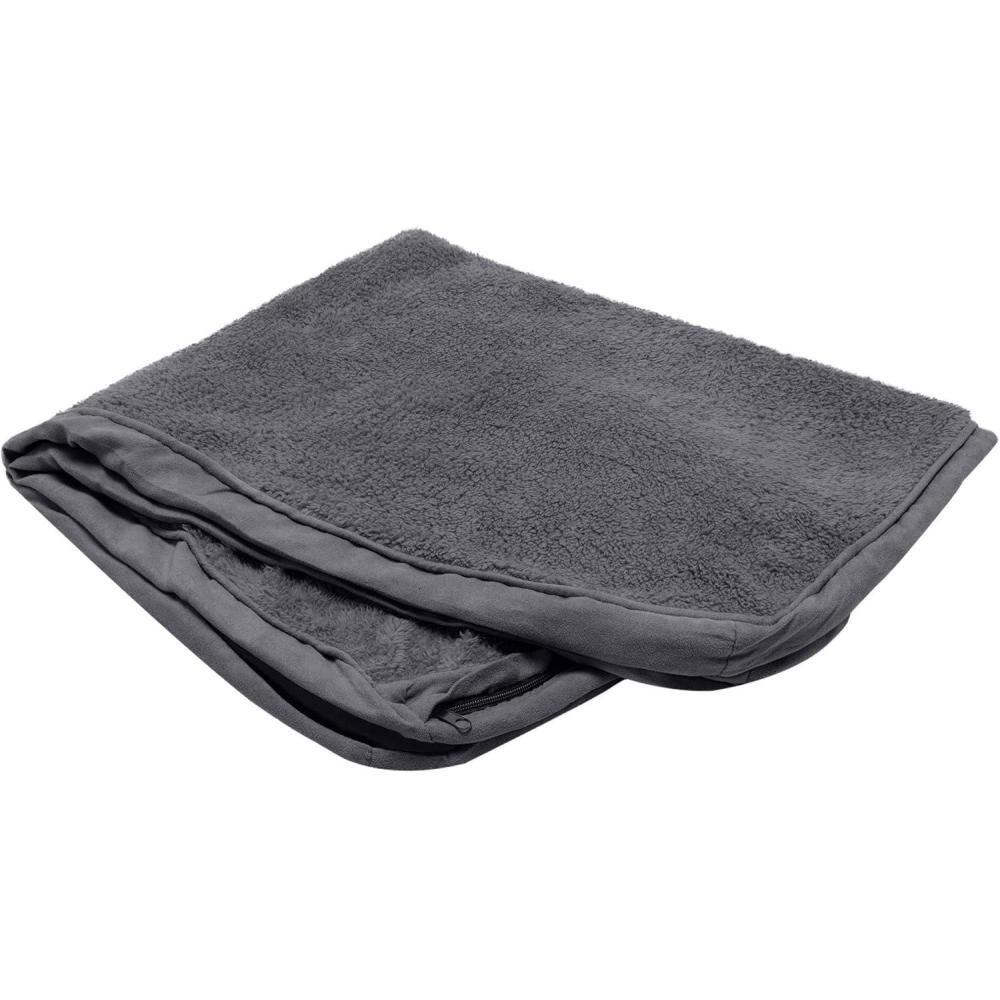 imageFurhaven Replacement Dog Bed Cover WaterResistant IndoorOutdoor Logo Print Oxford Polycanvas Mattress Washable Deep Lagoon Jumbo XLargeTerry Suede Gray