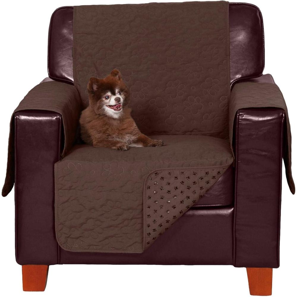 imageFurhaven Waterproof ampamp NonSlip XL SofaCouch Cover Protector for Dogs Cats ampamp Children Quilted Paw Print Living Room Furniture Cover Gray XLarge SofaEspresso
