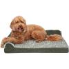 imageFurhaven Orthopedic Dog Bed for Large Dogs w Removable Bolsters ampamp Washable Cover For Dogs Up to 95 lbs  Plush ampamp Velvet L Shaped Chaise  Sable Brown JumboXLDark Sage