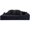 Goliath Chaise - Faux Fur & Velvet (Dk Blue)