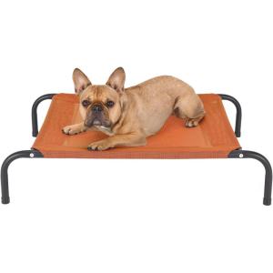 FurHaven Elevated Pet Cots – Cooling & Breathable Nylon Mesh Hammock for Small Dogs & Cats/Easy-to-Assemble/Durable and Reinforced/Perfect for Rest & Relaxation Outdoors – Graphite Gray, Small(Terracotta Red)