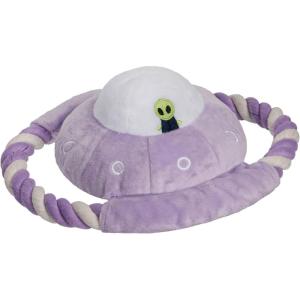 Furhaven 2-Pack Squeaky Plush Dog Toys for Small/Medium Dogs, Washable w/ Ruff Stuff Reinforcement – Dapper Dandies Galactic Collection – Alien/Astronaut, Set of 2(UFO Rope Plush)