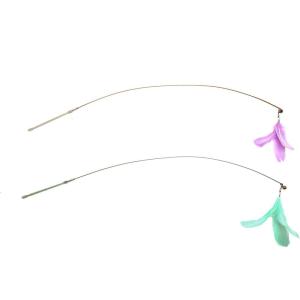 Furhaven 2-Pack Teaser Cat Wand Toy Set for Indoor Cats, Interactive Play & Exercise – Dizzy Kitty Feather Wand – Pink (Hot Pink/Light Pink), Set of 2(Dizzy Kitty – Pastel (Lavender/Mint))