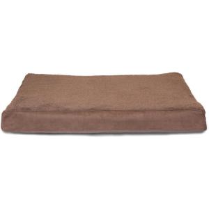 Furhaven Cooling Gel Dog Bed for Large Dogs w/ Removable Washable Cover, For Dogs Up to 95 lbs – Ultra Plush Faux Fur & Suede Mattress – Gray, Jumbo/XXL(Terry & Suede (Espresso))