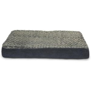 Furhaven Cooling Gel Dog Bed for Large Dogs w/ Removable Washable Cover, For Dogs Up to 95 lbs – Ultra Plush Faux Fur & Suede Mattress – Gray, Jumbo/XXL(Ultra Plush Curly Faux Fur (Gray))