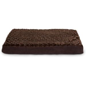 Furhaven Cooling Gel Dog Bed for Large Dogs w/ Removable Washable Cover, For Dogs Up to 95 lbs – Ultra Plush Faux Fur & Suede Mattress – Gray, Jumbo/XXL(Ultra Plush Curly Faux Fur (Chocolate))