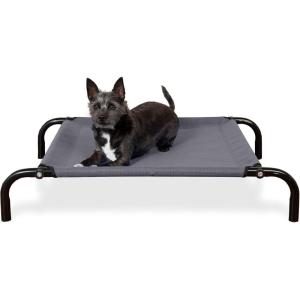 Furhaven Elevated Dog Bed for Medium/Small Dogs, Perfect for Indoor & Outdoor Use w/ High Airflow Cooling – Reinforced Cot Bed – Espresso, Medium(Cot Bed (Gray))