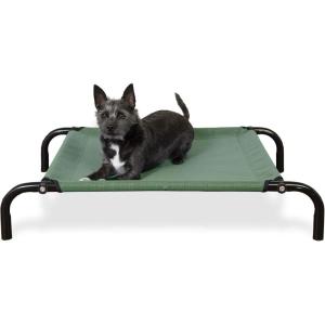 Furhaven Elevated Dog Bed for Medium/Small Dogs, Perfect for Indoor & Outdoor Use w/ High Airflow Cooling – Reinforced Cot Bed – Espresso, Medium(Cot Bed (Forest))