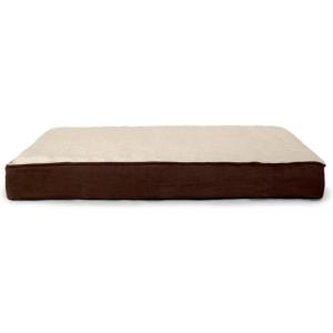 Furhaven Orthopedic Dog Bed for Large Dogs w/ Removable Washable Cover, For Dogs Up to 95 lbs – Ultra Plush Faux Fur & Suede Mattress – Gray, Jumbo/XL(Sherpa Espresso)