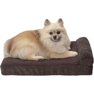 Furhaven Replacement Dog Bed Cover Berber & Suede Blanket Top Mattress, Machine Washable – Espresso, Large(Chaise – Fleece & Corduroy (Dk Espresso))
