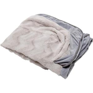 Furhaven Replacement Dog Bed Cover Sherpa & Chenille Sofa-Style, Machine Washable – Coffee, Medium(Granite Gray)