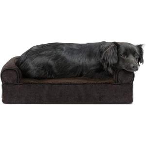 Furhaven Replacement Dog Bed Cover Sherpa & Chenille Sofa-Style, Machine Washable – Coffee, Medium((Sherpa & Chenille) Coffee)