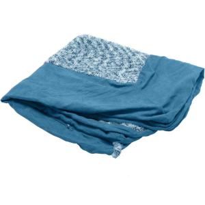 Furhaven Replacement Dog Bed Cover Two-Tone Faux Fur & Suede L Shaped Chaise, Machine Washable – Dark Sage, Jumbo (X-Large)(Marine Blue)