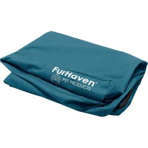 Furhaven Replacement Dog Bed Cover Water-Resistant Indoor/Outdoor Logo Print Oxford Polycanvas Mattress, Washable – Deep Lagoon, Jumbo (X-Large)(Deep Lagoon)