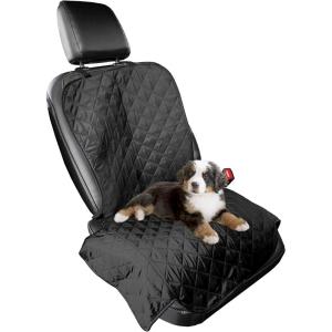 Furhaven Universal Water-Resistant Quilted Single Car Seat Protector – Black, One Size