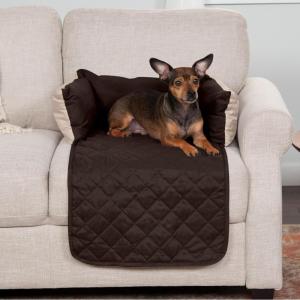 Furhaven Water-Resistant & Reversible 30″ Wide Seat Cover Protector for Dogs & Cats, Perfect for Couches, Beds, & Car Seats – Sofa Buddy Bolster Seating Protector – Gray/Mist, Medium(Bluestone (Pinsonic Quilted Paw))