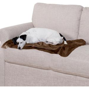 Furhaven Waterproof Throw Blanket for Dogs & Indoor Cats, Washable – Two-Tone Luxe Velvet Dog Blanket – Granite Gray, Extra Large/XL(Brownstone)