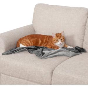 Furhaven Waterproof Throw Blanket for Dogs & Indoor Cats, Washable – Two-Tone Luxe Velvet Dog Blanket – Granite Gray, Extra Large/XL(Granite Gray)