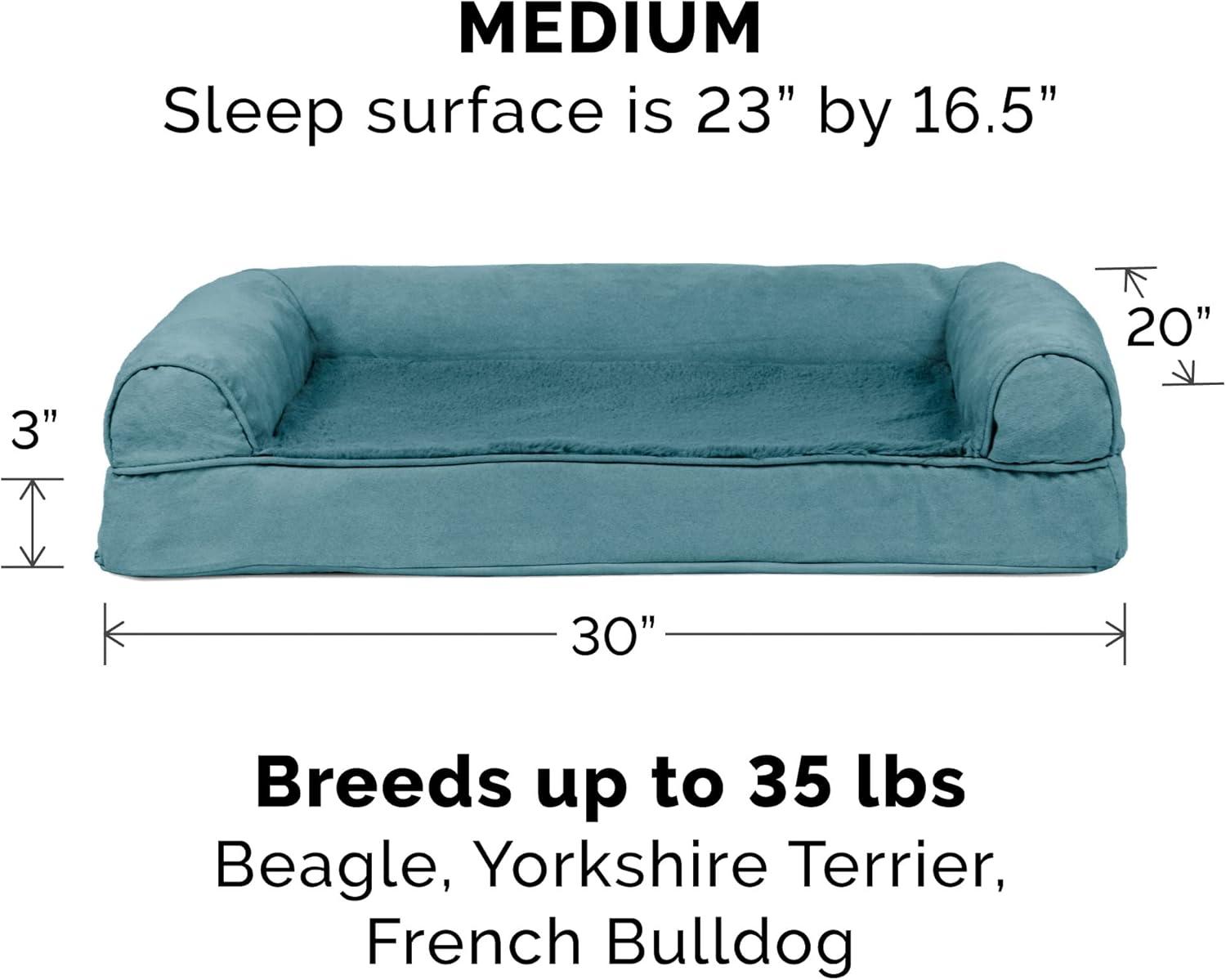 imageFurhaven Memory Foam Dog Bed for Large Dogs w Removable Bolsters ampamp Washable Cover For Dogs Up to 125 lbs Plush ampamp Suede Sofa Gray Jumbo PlusXXLPlush Suede Deep Pool