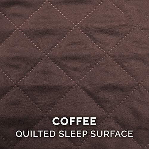 imageFurhaven Memory Foam Dog Bed for Large Dogs w Removable Bolsters ampamp Washable Cover For Dogs Up to 125 lbs Plush ampamp Suede Sofa Gray Jumbo PlusXXLQuilted Coffee