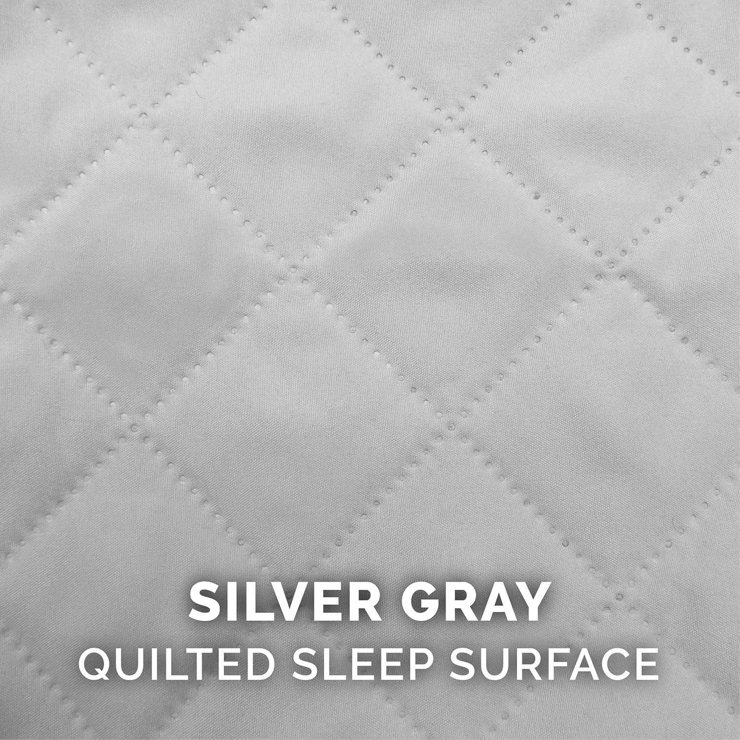 imageFurhaven Memory Foam Dog Bed for Large Dogs w Removable Bolsters ampamp Washable Cover For Dogs Up to 125 lbs Plush ampamp Suede Sofa Gray Jumbo PlusXXLQuilted Silver Gray