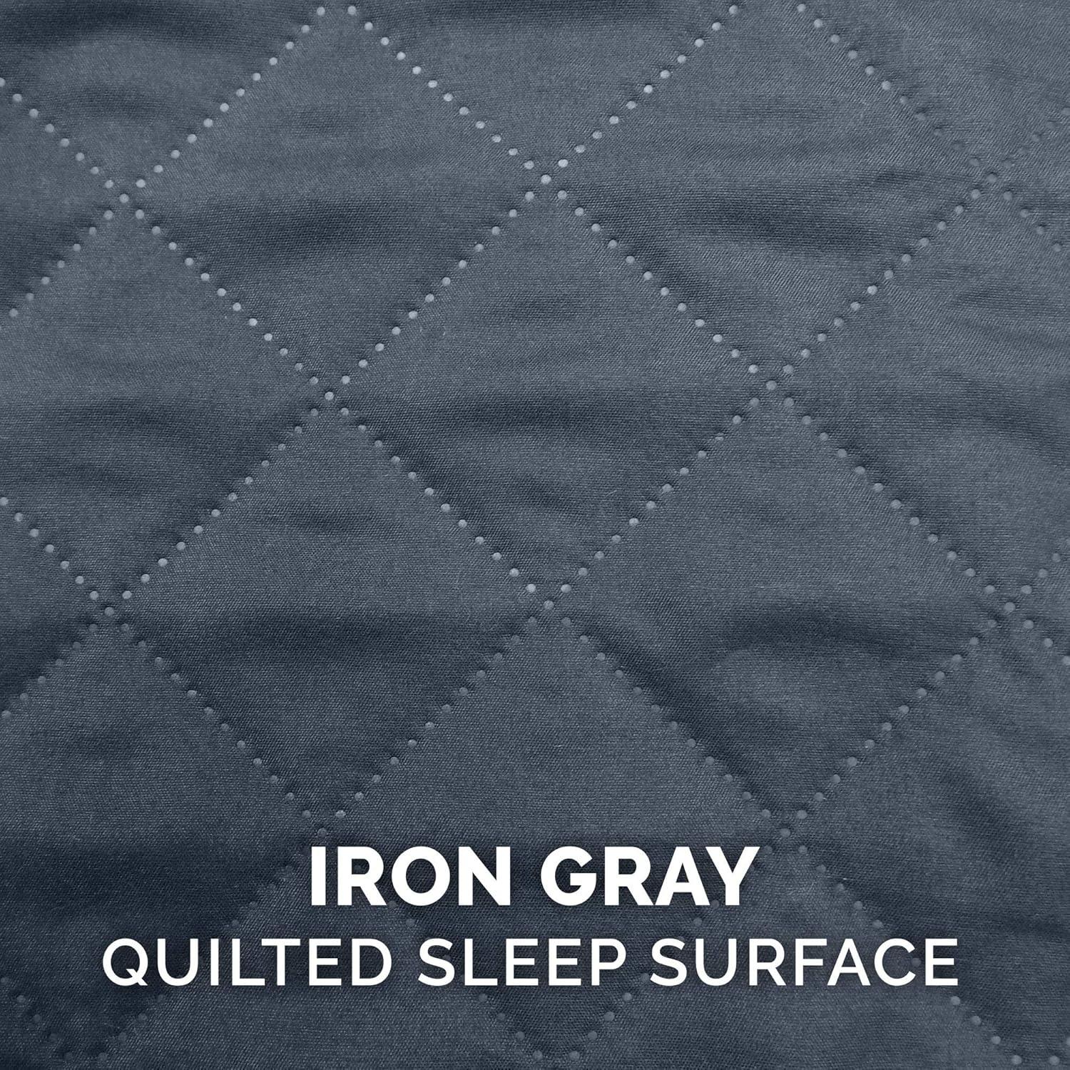 imageFurhaven Memory Foam Dog Bed for Large Dogs w Removable Bolsters ampamp Washable Cover For Dogs Up to 95 lbs Sherpa ampamp Chenille Sofa Orion Blue JumboXLQuilted Iron Gray
