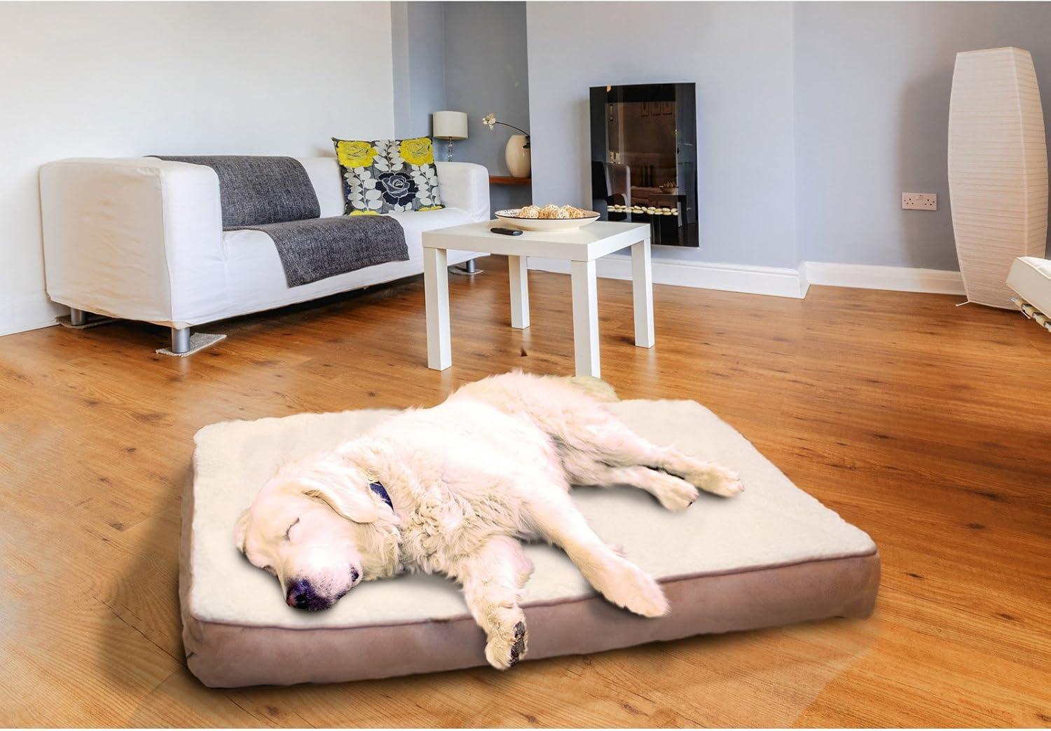 imageFurhaven Memory Foam Dog Bed for Large Dogs w Removable Washable Cover For Dogs Up to 95 lbs Ultra Plush Faux Fur ampamp Suede Mattress Chocolate JumboXLSherpa Suede Espresso