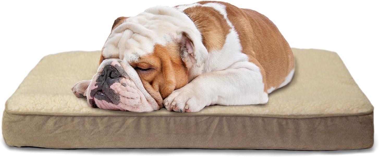 imageFurhaven Memory Foam Dog Bed for Large Dogs w Removable Washable Cover For Dogs Up to 95 lbs Ultra Plush Faux Fur ampamp Suede Mattress Chocolate JumboXLSherpa Suede Espresso