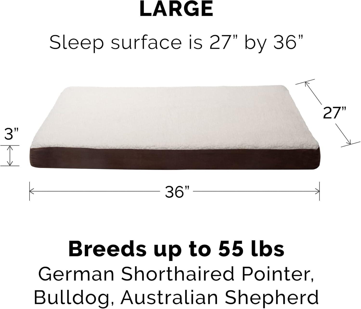 imageFurhaven Memory Foam Dog Bed for Large Dogs w Removable Washable Cover For Dogs Up to 95 lbs Ultra Plush Faux Fur ampamp Suede Mattress Chocolate JumboXLSherpa Suede Espresso