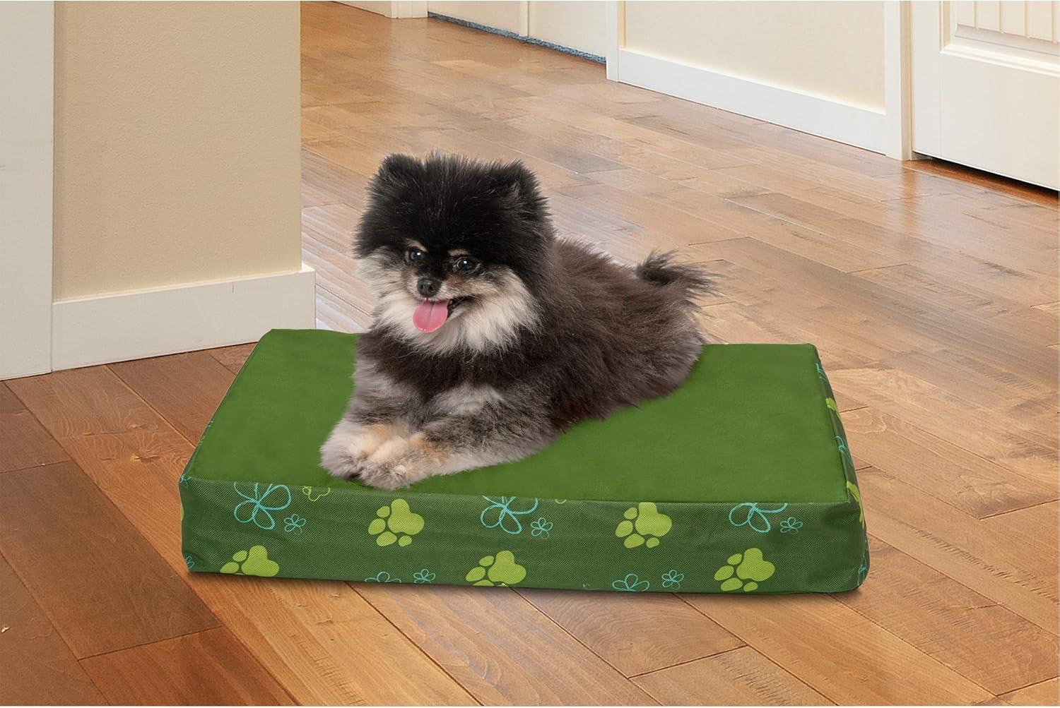 imageFurhaven Memory Foam Dog Bed for Large Dogs w Removable Washable Cover For Dogs Up to 95 lbs Ultra Plush Faux Fur ampamp Suede Mattress Chocolate JumboXLWaterResistant Garden Print Jungle Green