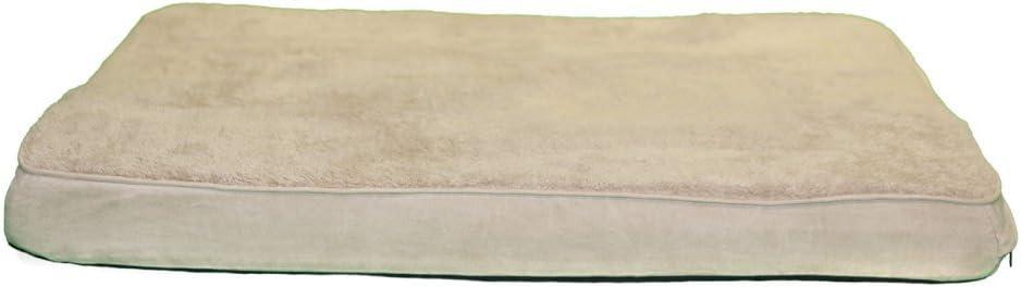 imageFurhaven Memory Foam Dog Bed for Large Dogs w Removable Washable Cover For Dogs Up to 95 lbs Ultra Plush Faux Fur ampamp Suede Mattress Chocolate JumboXLTerry Suede Clay