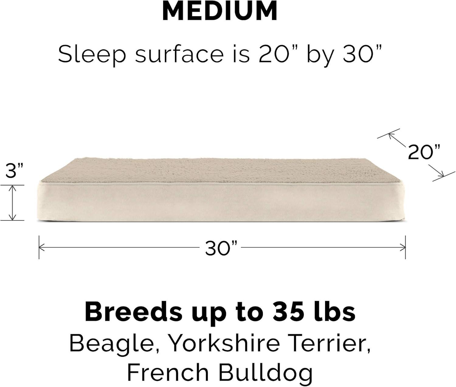 imageFurhaven Memory Foam Dog Bed for Large Dogs w Removable Washable Cover For Dogs Up to 95 lbs Ultra Plush Faux Fur ampamp Suede Mattress Chocolate JumboXLTerry Suede Clay