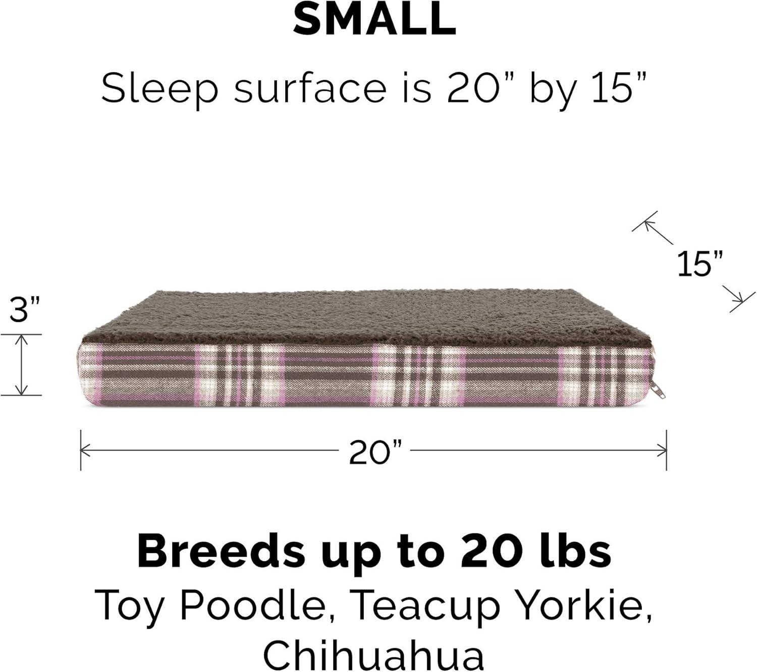imageFurhaven Memory Foam Dog Bed for Large Dogs w Removable Washable Cover For Dogs Up to 95 lbs Ultra Plush Faux Fur ampamp Suede Mattress Chocolate JumboXLSherpa Plaid Flannel Java Brown