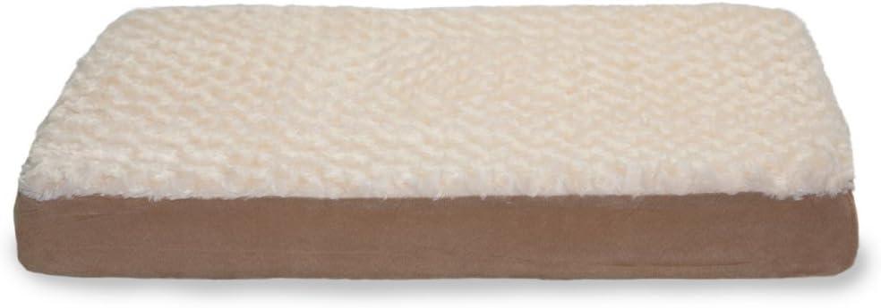 imageFurhaven Memory Foam Dog Bed for Large Dogs w Removable Washable Cover For Dogs Up to 95 lbs Ultra Plush Faux Fur ampamp Suede Mattress Chocolate JumboXLUltra Plush Curly Faux Fur Cream