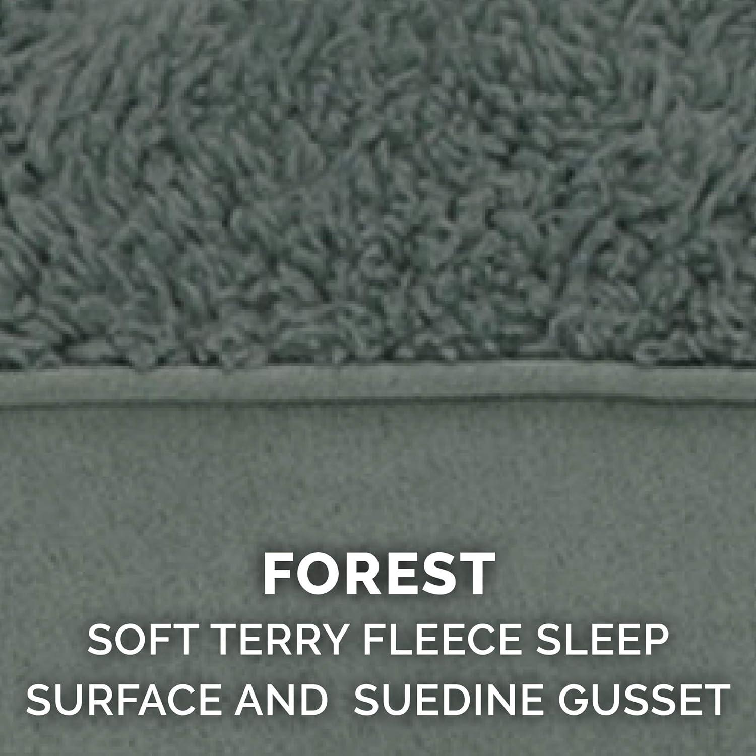 imageFurhaven Memory Foam Dog Bed for Large Dogs w Removable Washable Cover For Dogs Up to 95 lbs Ultra Plush Faux Fur ampamp Suede Mattress Chocolate JumboXLTerry Suede Forest