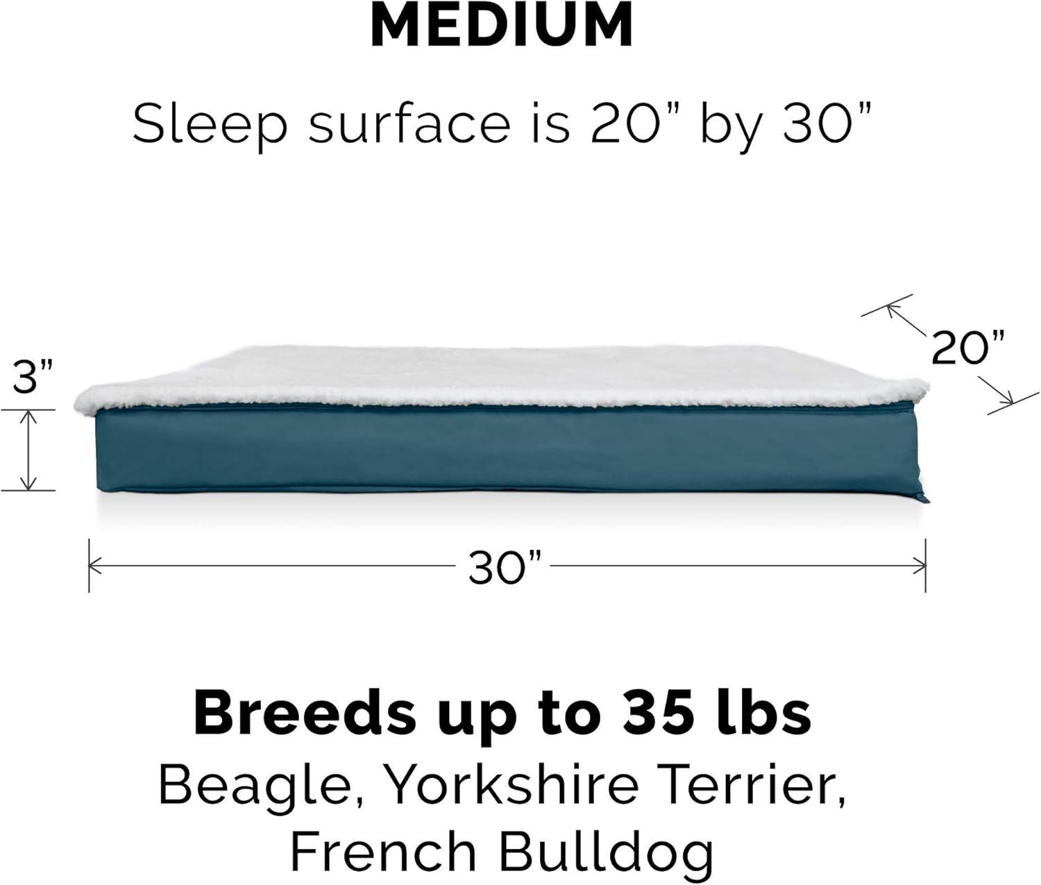 imageFurhaven Memory Foam Dog Bed for Large Dogs w Removable Washable Cover For Dogs Up to 95 lbs Ultra Plush Faux Fur ampamp Suede Mattress Chocolate JumboXLConvertible Sherpa Top Marine Blue