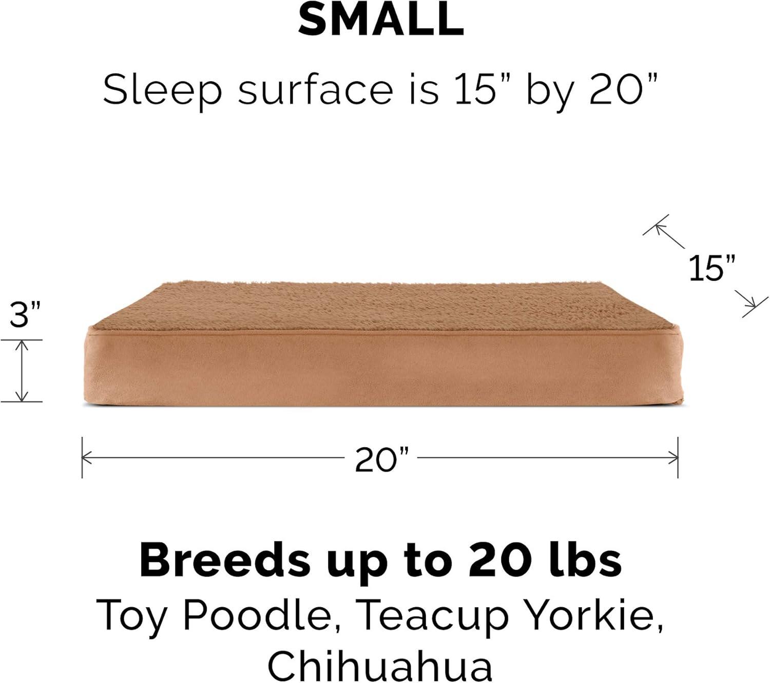 imageFurhaven Memory Foam Dog Bed for Large Dogs w Removable Washable Cover For Dogs Up to 95 lbs Ultra Plush Faux Fur ampamp Suede Mattress Chocolate JumboXLTerry Suede Camel