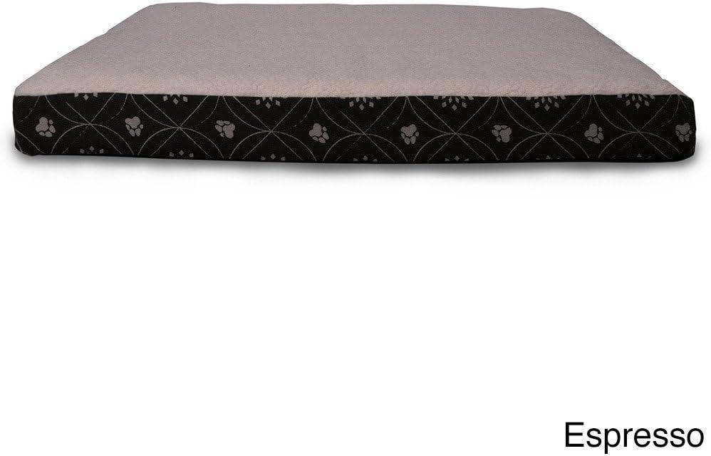 imageFurhaven Memory Foam Dog Bed for Large Dogs w Removable Washable Cover For Dogs Up to 95 lbs Ultra Plush Faux Fur ampamp Suede Mattress Chocolate JumboXLSherpa Paw Print Flannel Jade Green