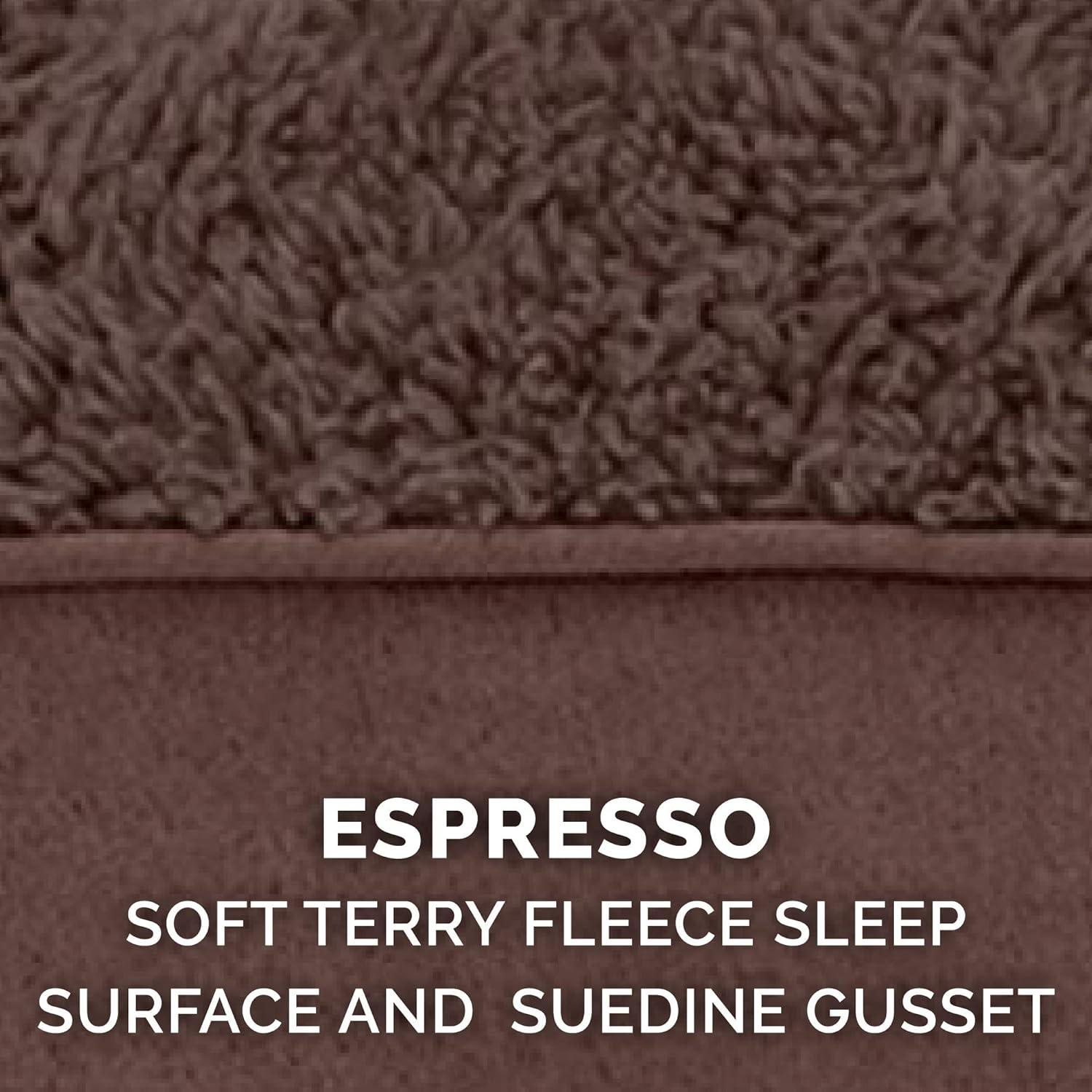imageFurhaven Memory Foam Dog Bed for Large Dogs w Removable Washable Cover For Dogs Up to 95 lbs Ultra Plush Faux Fur ampamp Suede Mattress Chocolate JumboXLEspresso