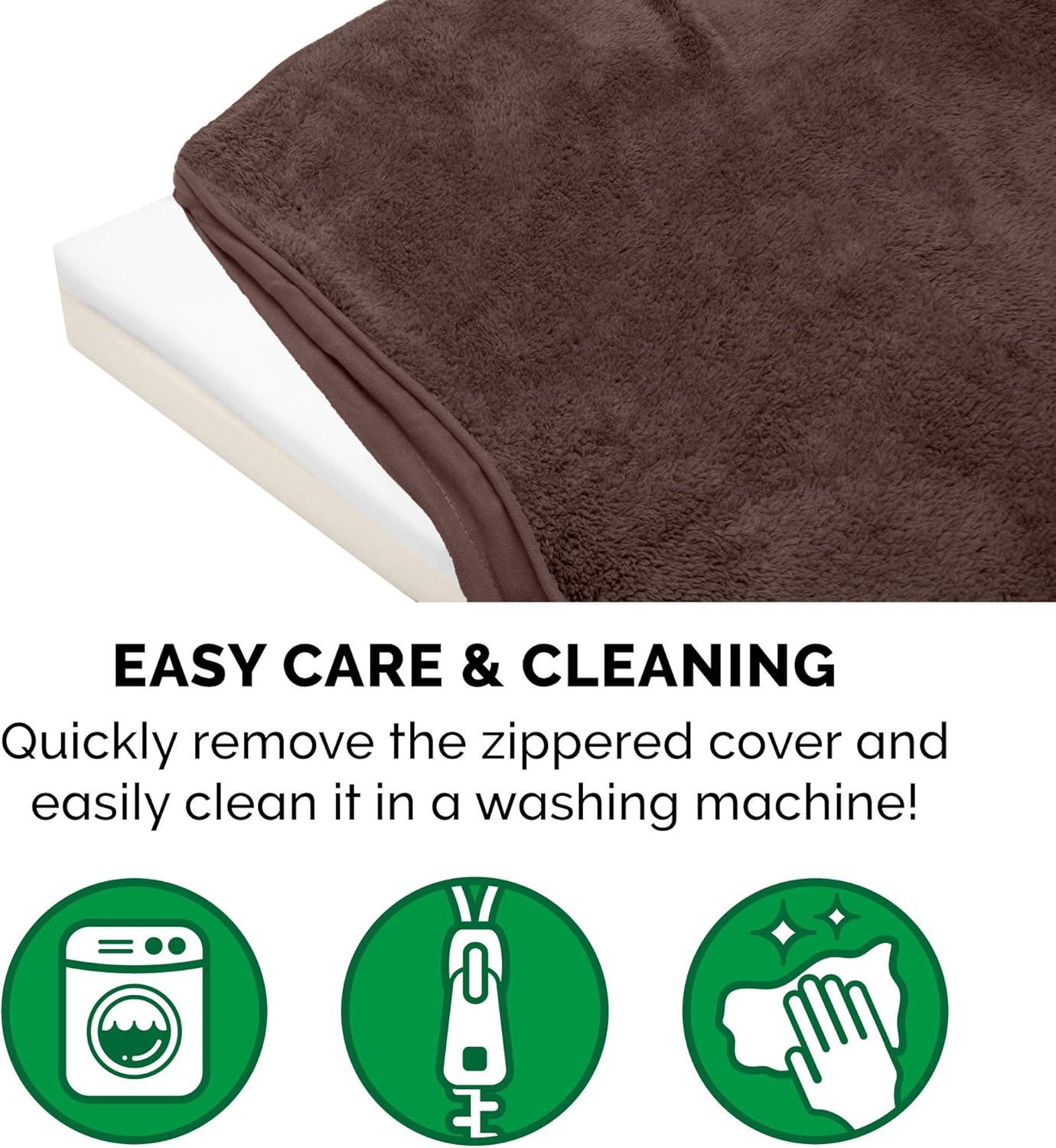 imageFurhaven Memory Foam Dog Bed for Large Dogs w Removable Washable Cover For Dogs Up to 95 lbs Ultra Plush Faux Fur ampamp Suede Mattress Chocolate JumboXLTerry Suede Espresso
