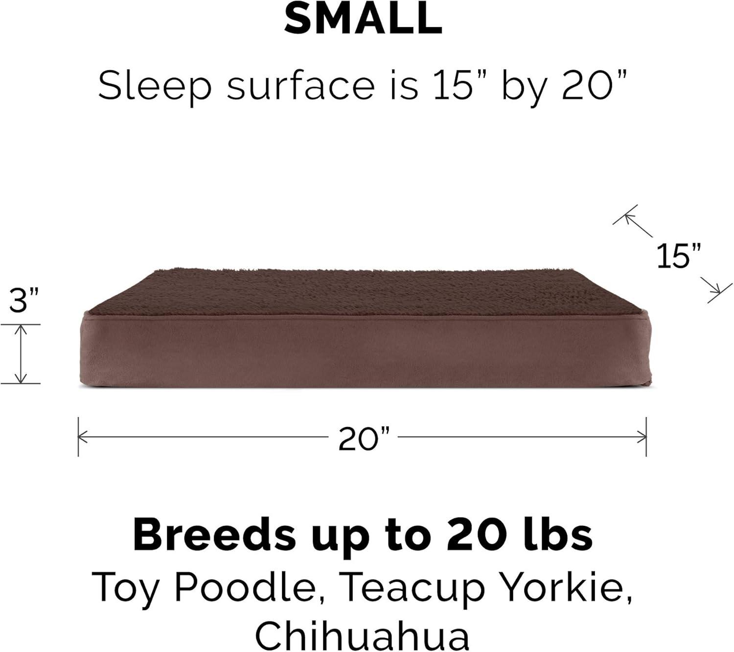 imageFurhaven Memory Foam Dog Bed for Large Dogs w Removable Washable Cover For Dogs Up to 95 lbs Ultra Plush Faux Fur ampamp Suede Mattress Chocolate JumboXLTerry Suede Espresso