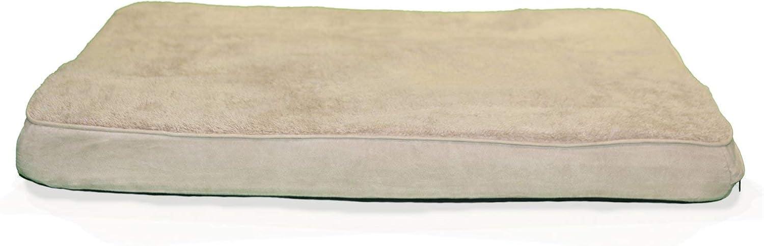imageFurhaven Memory Foam Dog Bed for Large Dogs w Removable Washable Cover For Dogs Up to 95 lbs Ultra Plush Faux Fur ampamp Suede Mattress Chocolate JumboXLTerry Suede Clay