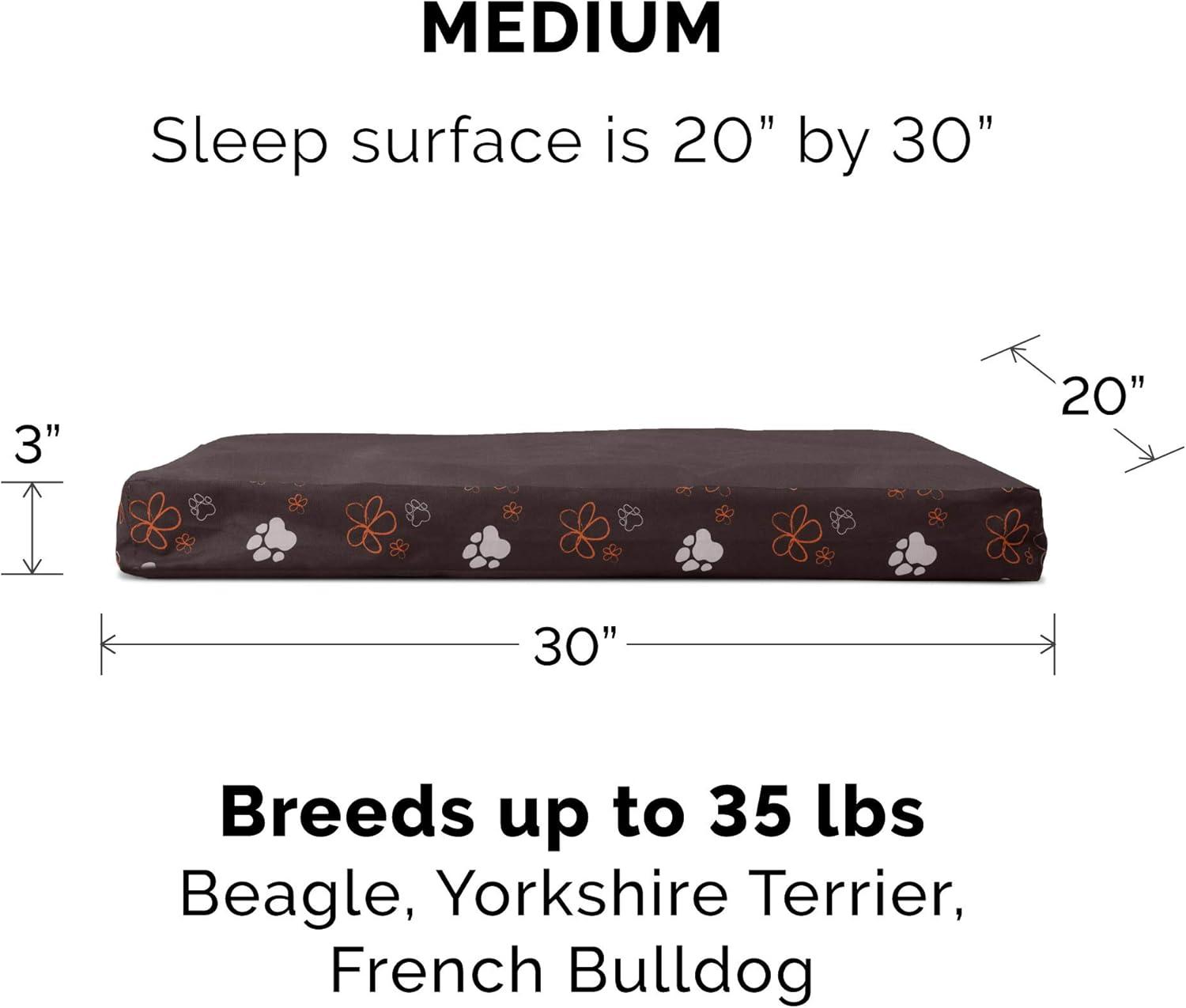imageFurhaven Memory Foam Dog Bed for Large Dogs w Removable Washable Cover For Dogs Up to 95 lbs Ultra Plush Faux Fur ampamp Suede Mattress Chocolate JumboXLWaterResistant Garden Print Bark Brown