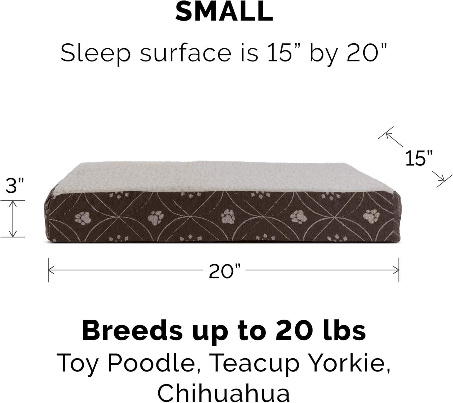 imageFurhaven Memory Foam Dog Bed for Large Dogs w Removable Washable Cover For Dogs Up to 95 lbs Ultra Plush Faux Fur ampamp Suede Mattress Chocolate JumboXLSherpa Paw Print Flannel Dark Espresso