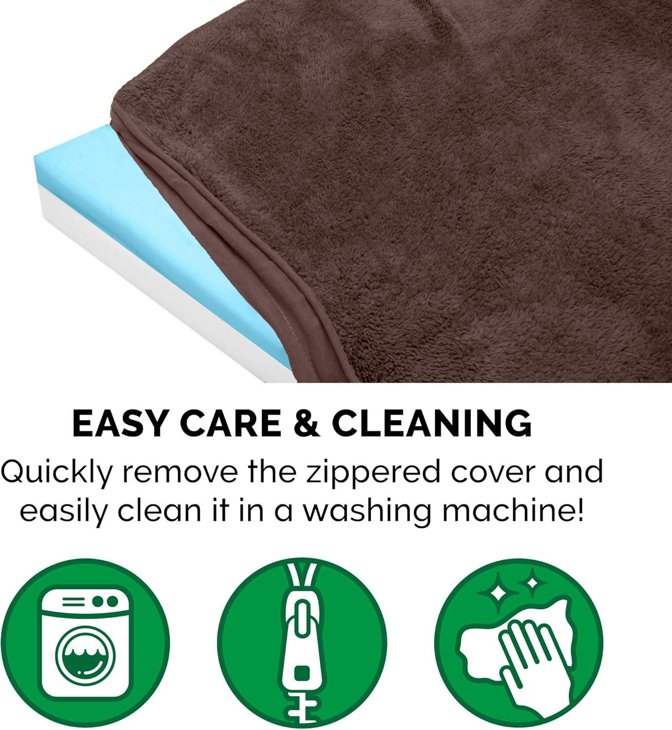 imageFurhaven Memory Foam Dog Bed for Large Dogs w Removable Washable Cover For Dogs Up to 95 lbs Ultra Plush Faux Fur ampamp Suede Mattress Chocolate JumboXLEspresso