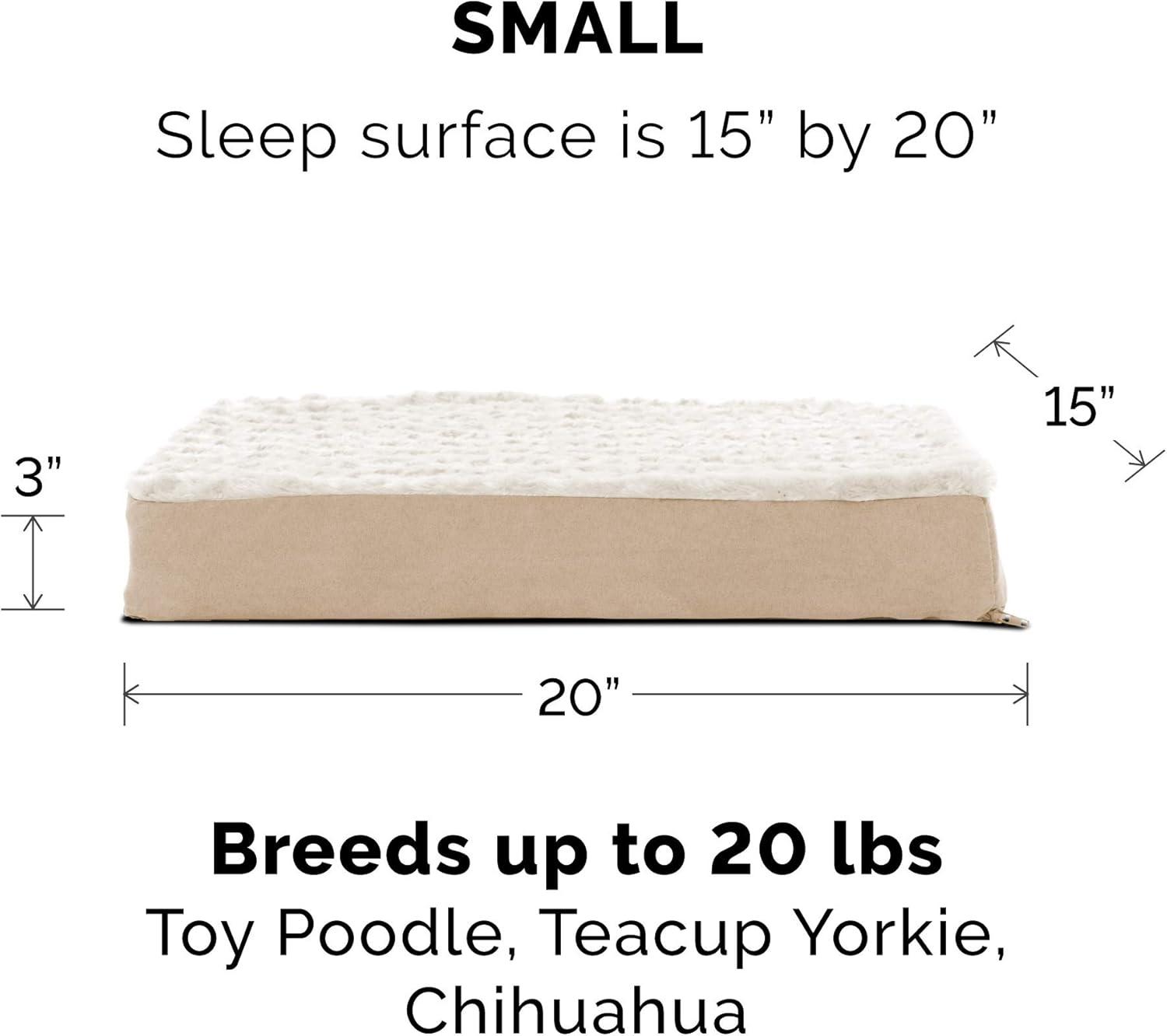 imageFurhaven Memory Foam Dog Bed for Large Dogs w Removable Washable Cover For Dogs Up to 95 lbs Ultra Plush Faux Fur ampamp Suede Mattress Chocolate JumboXLUltra Plush Curly Faux Fur Cream