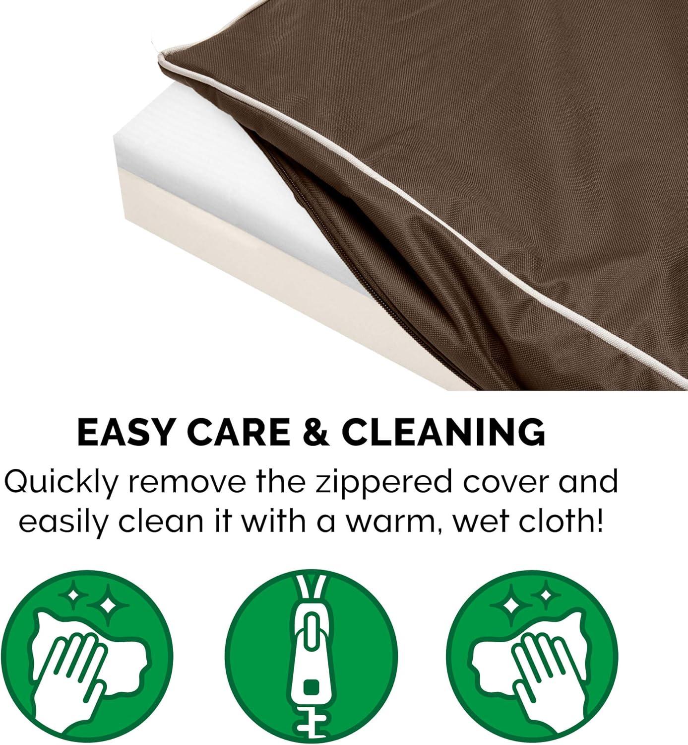 imageFurhaven Memory Foam Dog Bed for Large Dogs w Removable Washable Cover For Dogs Up to 95 lbs Ultra Plush Faux Fur ampamp Suede Mattress Chocolate JumboXLWaterResistant Solid Polycanvas Espresso