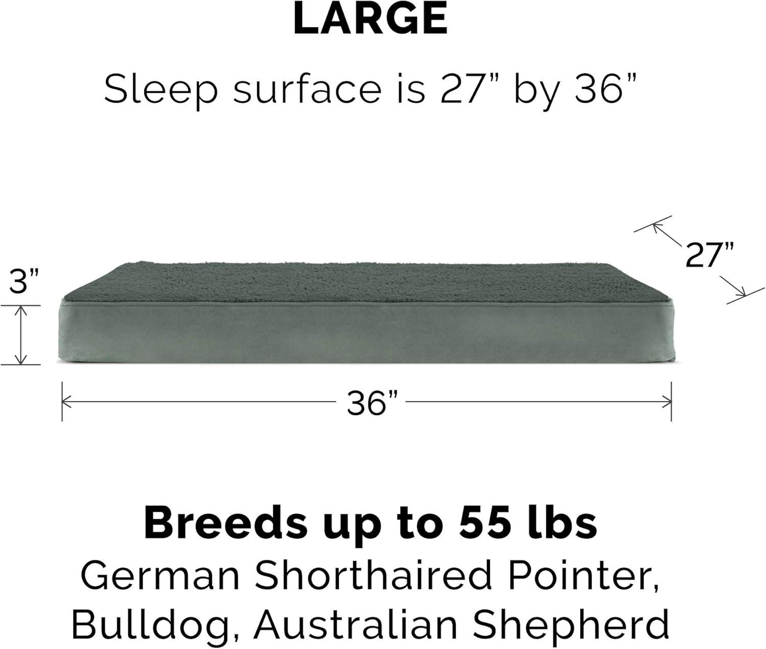 imageFurhaven Memory Foam Dog Bed for Large Dogs w Removable Washable Cover For Dogs Up to 95 lbs Ultra Plush Faux Fur ampamp Suede Mattress Chocolate JumboXLTerry Suede Forest